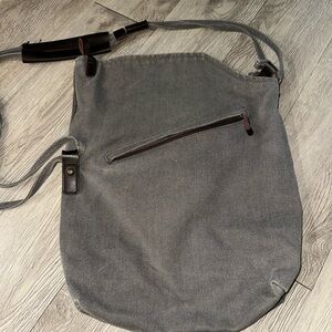 Coofit Gray Canvas Oversized Crossbody Boho Bag Sling Purse